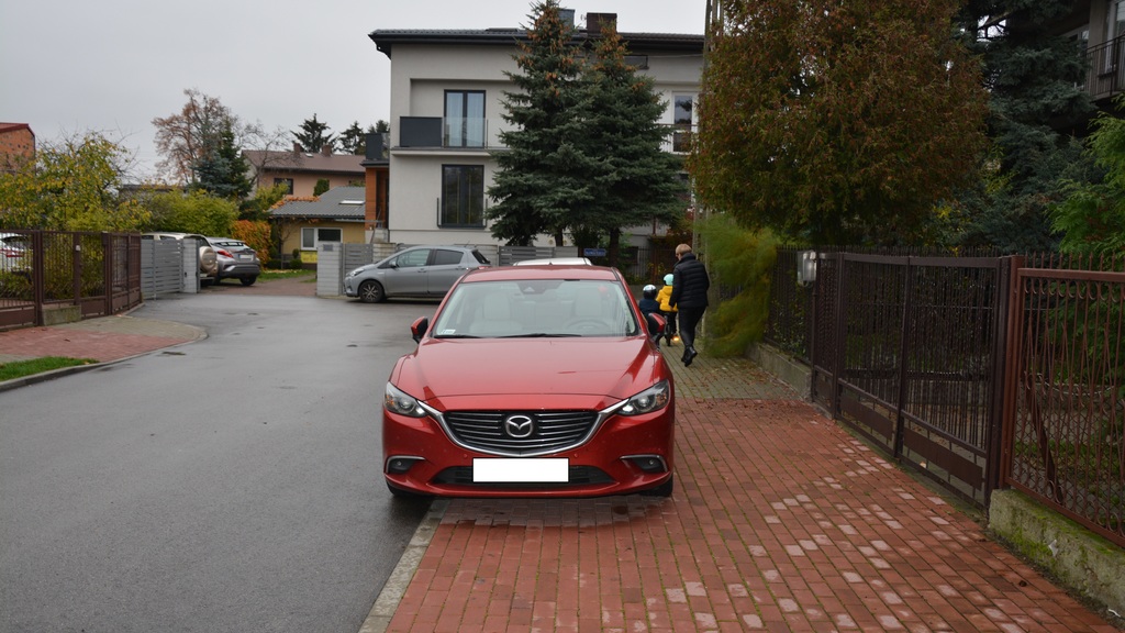 Sytuacja drogowa — pytanie 11415: Czy w tej sytuacji kierujący pojazdem powinien przewidywać, że zza pojazdu może nagle wybiec na jezdnię dziecko?