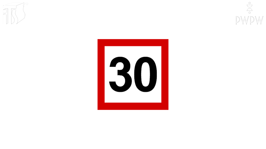 Sytuacja drogowa — pytanie 6963: Czy za tym znakiem możesz jechać z prędkością 20 km/h?