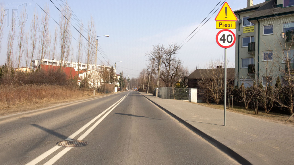 Sytuacja drogowa — pytanie 2877: Czy w tej sytuacji znajdujesz się na jezdni dwukierunkowej?