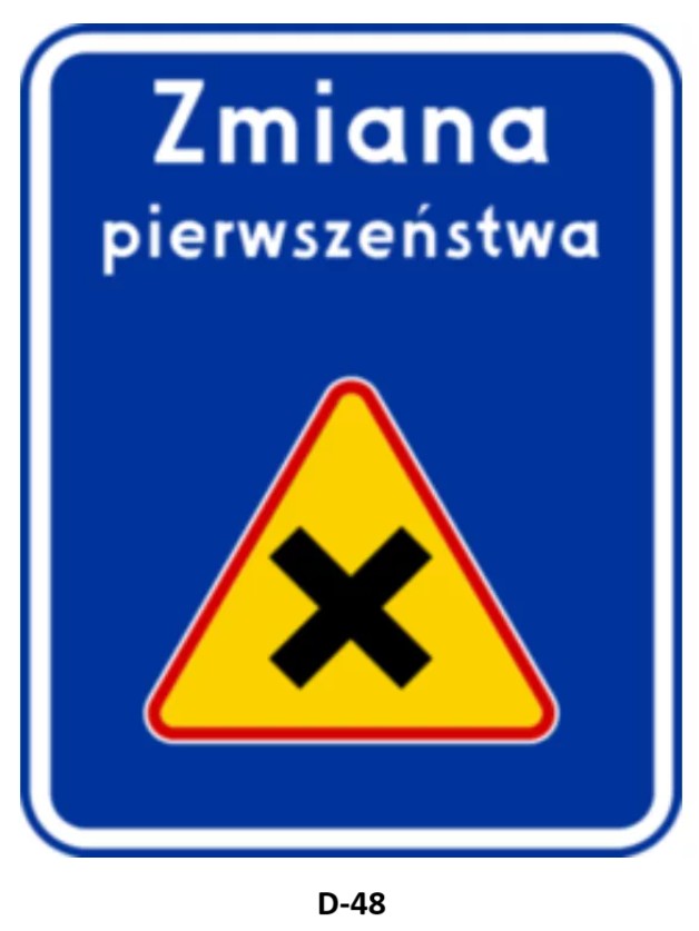 Sytuacja drogowa — pytanie 13572: Czy ten znak może decydować o obowiązku ustąpienia pierwszeństwa pojazdowi nadjeżdżającemu z lewej strony na skrzyżowaniu?